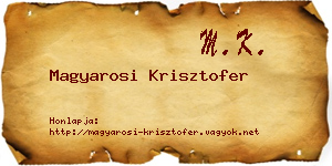 Magyarosi Krisztofer névjegykártya