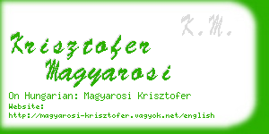 krisztofer magyarosi business card